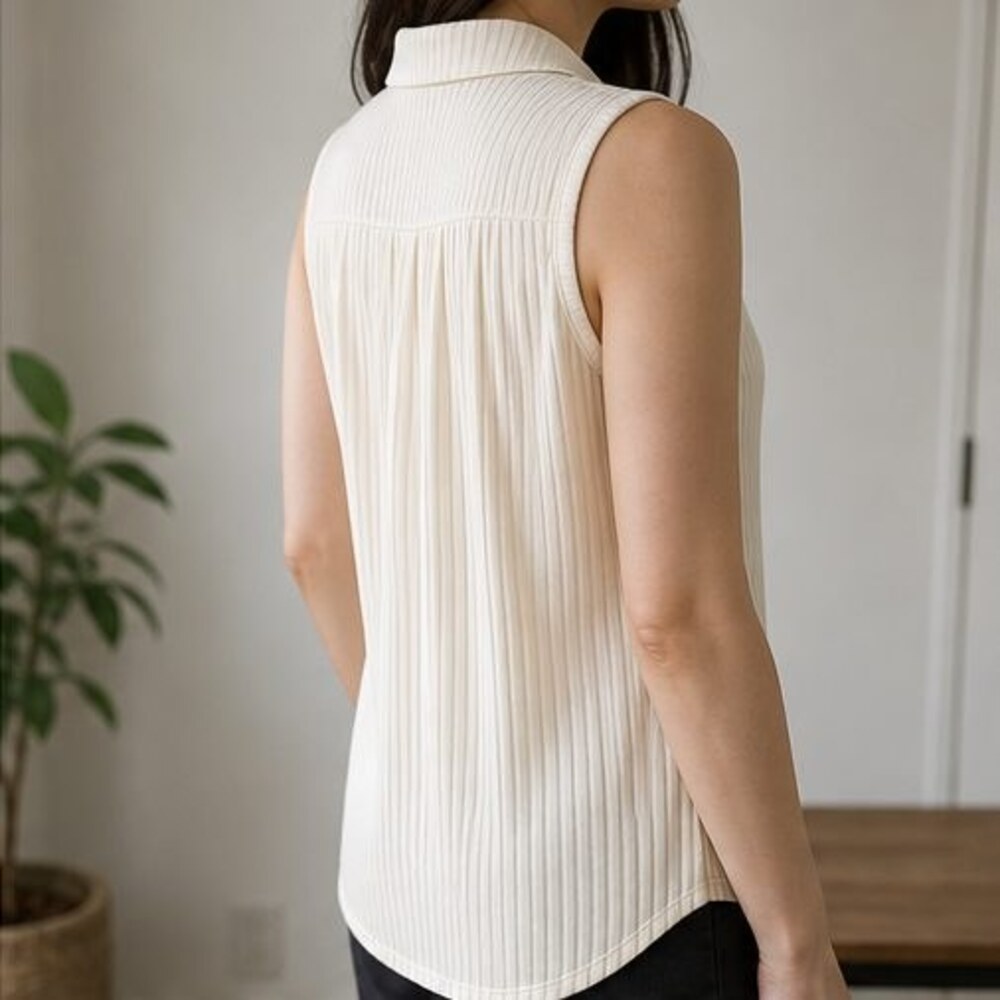 Ivory V Neck Top - Picture 3 of 6